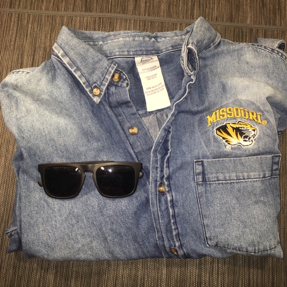Super Soft Denim MIZZOU Button Down Shirt - Picture 1 of 8